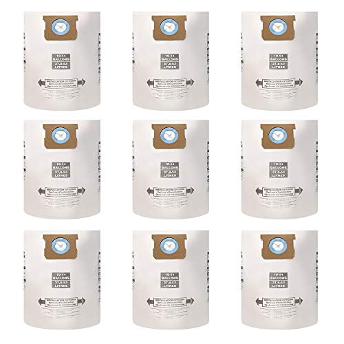 9 Pack Replacement Vacuum Filter Bags Compatible with Shop-Vac 10-14 Gallon Wet Dry Disposable Collection Filter Bag Replaces Part 90662 90672 9066200 906-62-00 9 Pack Replacement Vacuum Filter Bags Compatible with Shop-Vac 10-14 Gallon Wet Dry Disposable Collection Filter Bag Replaces Part 90662 90672 9066200 906-62-00